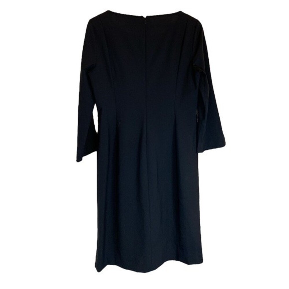 Tory Burch Womens Black Wool Knee Length Sheath Slit‎ Sleeve Dress sz 10 - Picture 7 of 12